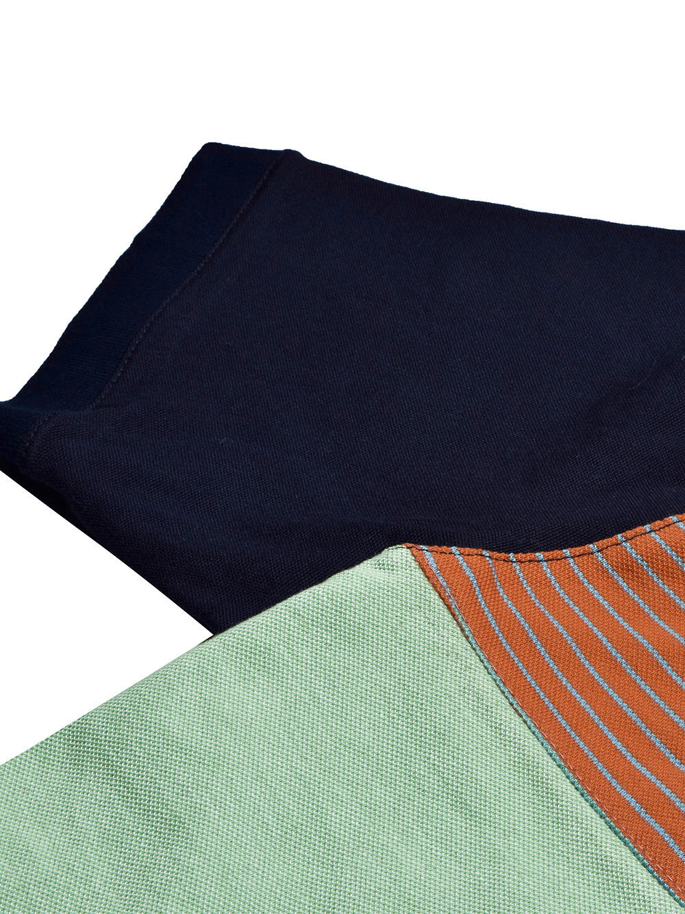 NXT Summer Polo Shirt For Men-Green with Orange & Navy Panel-BR13053