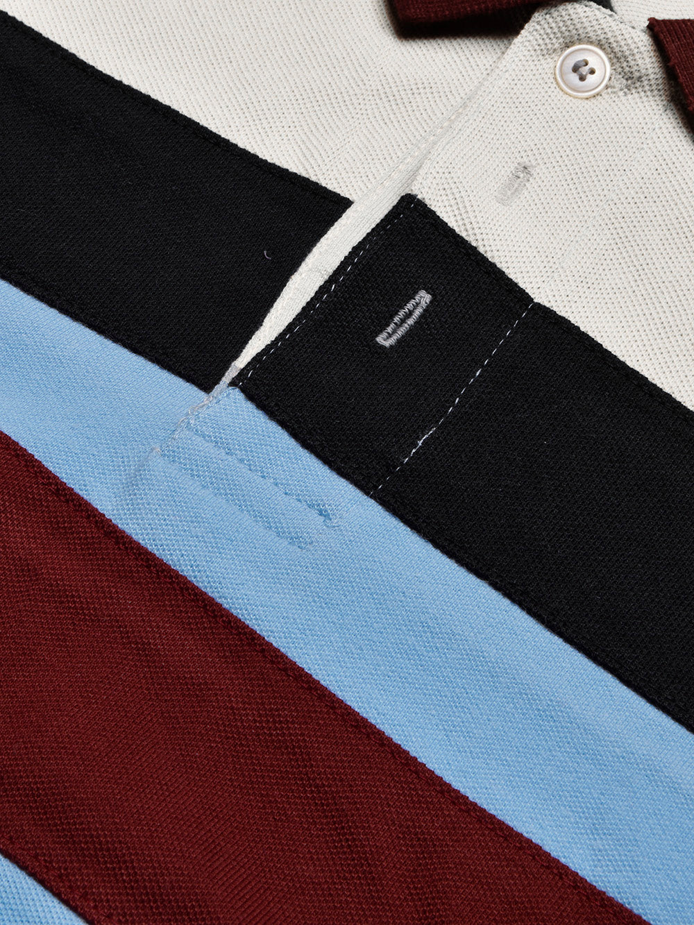 NXT Summer Polo Shirt For Men-Light Grey with Sky & Maroon-BR13057