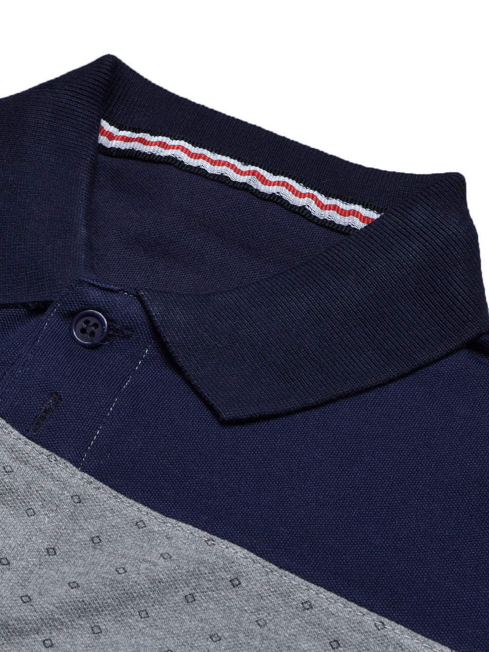 NXT Summer Polo Shirt For Men-Pink with Grey & Navy-BR13062