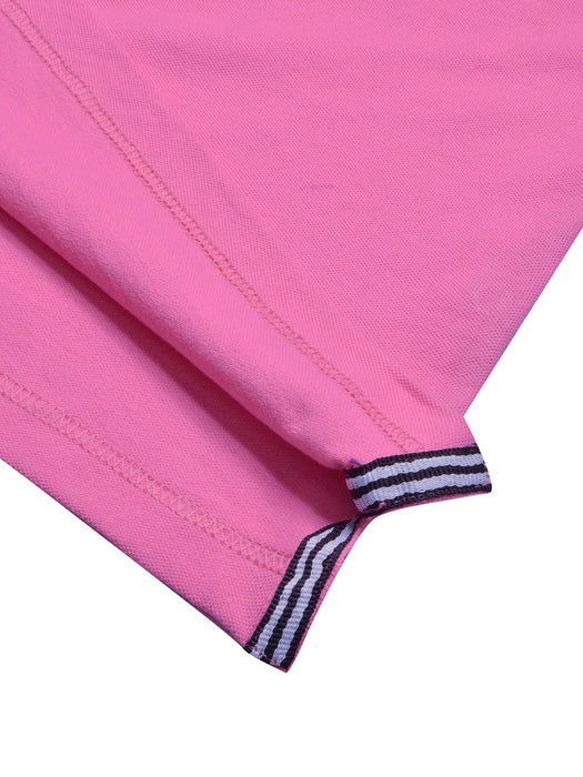 NXT Summer Polo Shirt For Men-Pink with Navy & Red Stripe-BR13004