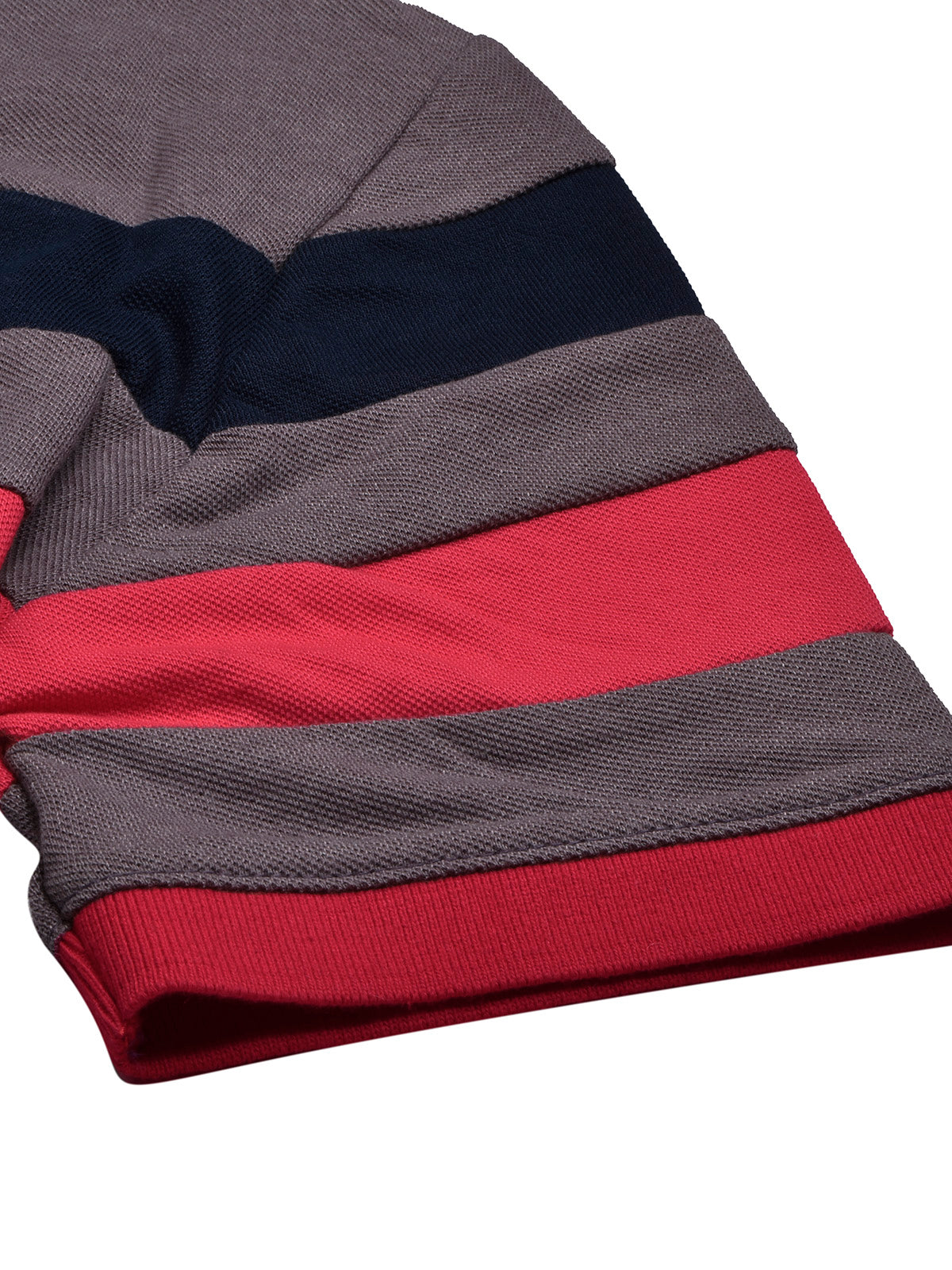 NXT Summer Polo Shirt For Men-Brown with Navy & Red Stripe-BE724/BR12976