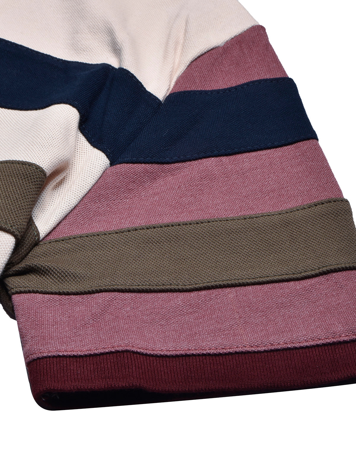 NXT Summer Polo Shirt For Men-Skin with Navy & Olive Stripe-BR12956