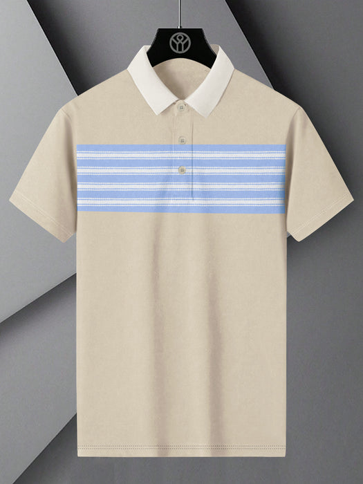 NXT Summer Polo Shirt For Men-Skin with Sky Stripe-BR12962