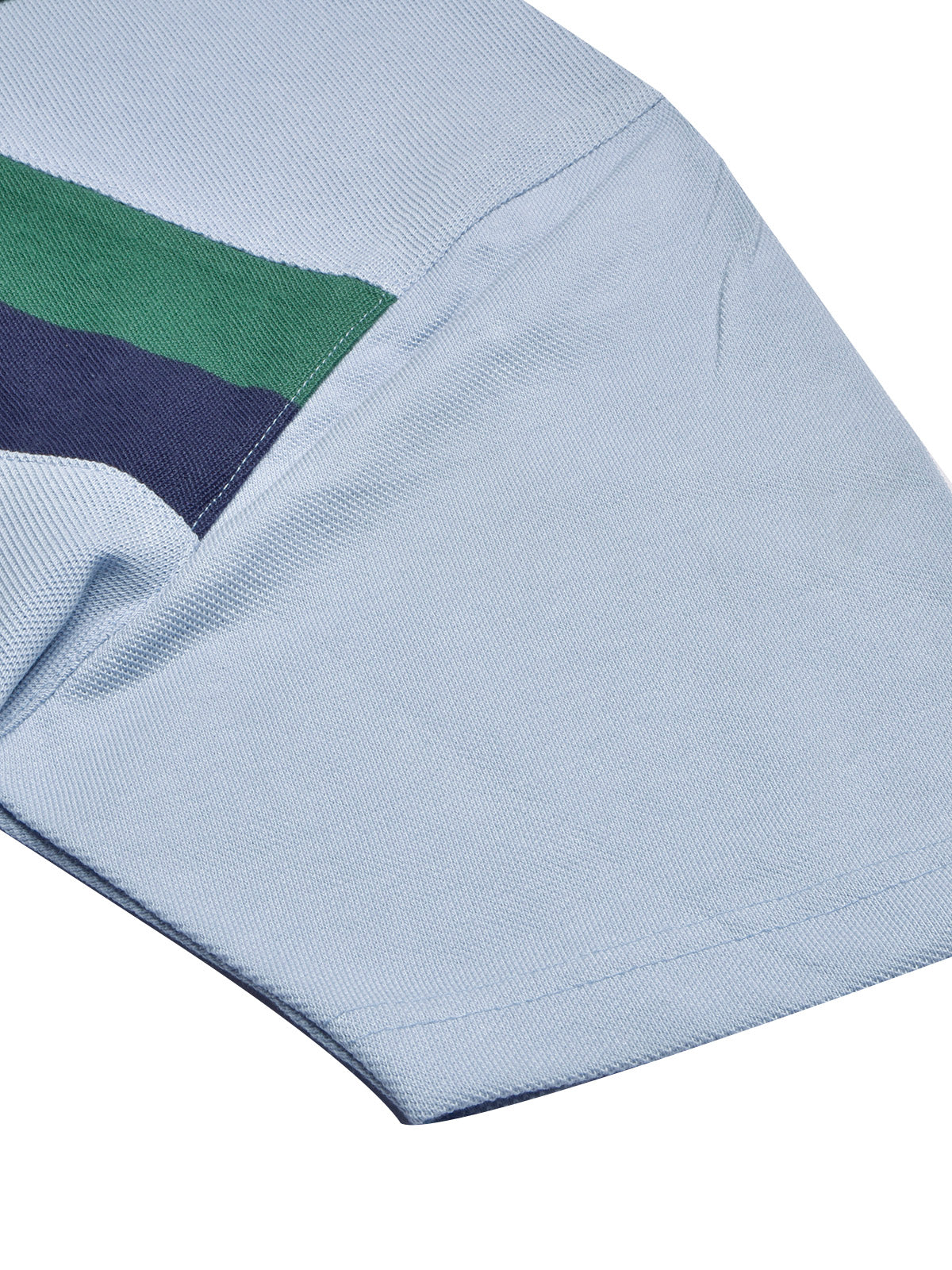 NXT Summer Polo Shirt For Men-Sky with Green & Blue Stripe-BR13003