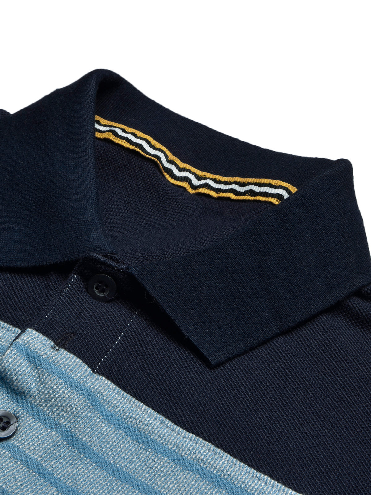 NXT Summer Polo Shirt For Men-Smoke Sky with Navy & Blue Stripe-BR12958