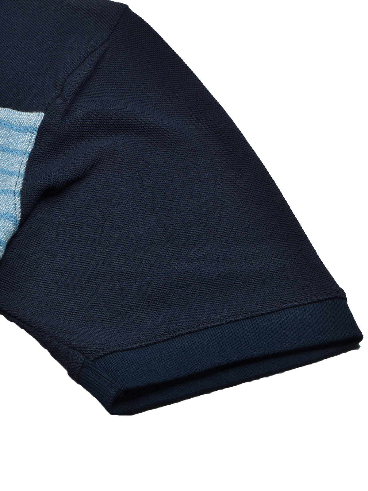 NXT Summer Polo Shirt For Men-Smoke Sky with Navy & Blue Stripe-BR12958