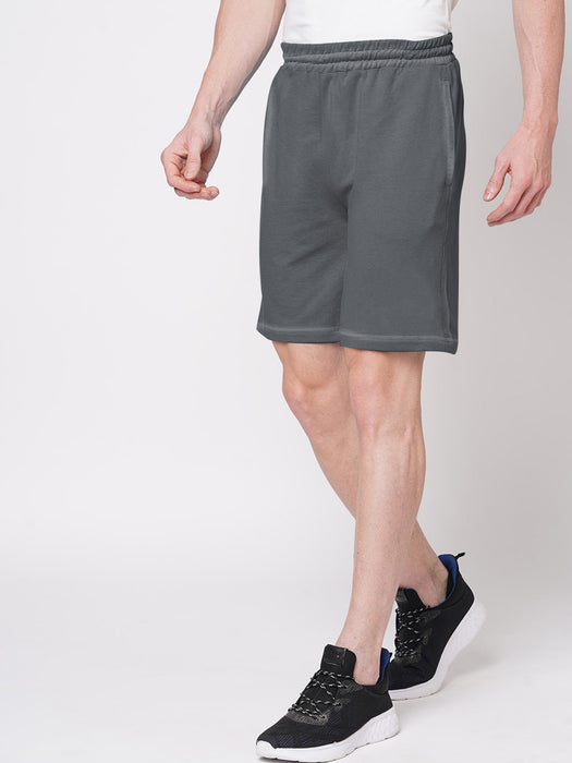 NXT Terry Fleece Faded Short For Men-Dark Grey-BR14667