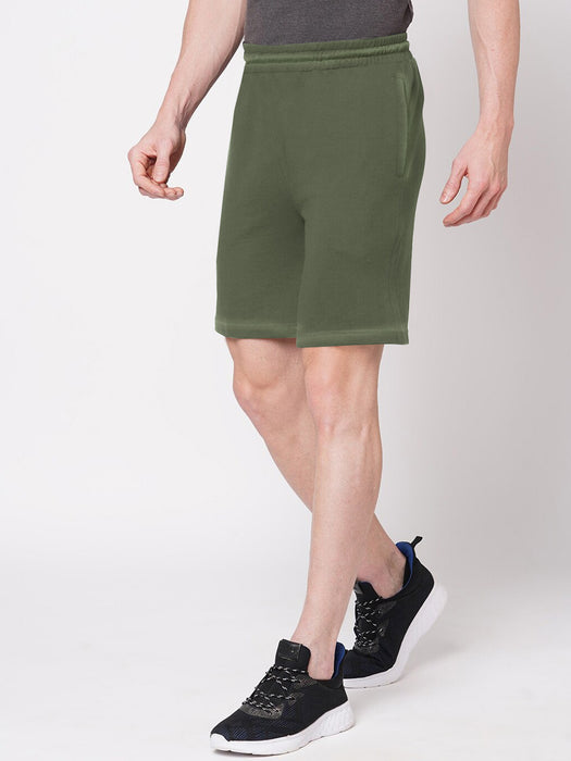 NXT Terry Fleece Faded Short For Men-Olive-BR14669