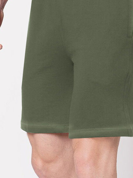 NXT Terry Fleece Faded Short For Men-Olive-BR14669