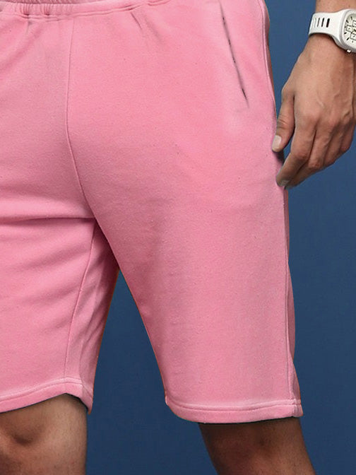 NXT Terry Fleece Faded Short For Men-Pink-BR14668