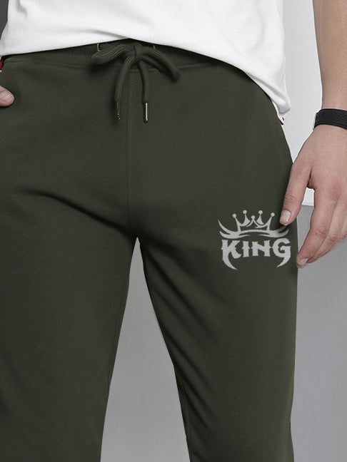 NXT Terry Fleece Jogger Sweatpant For Men-Olive Green-BR14587