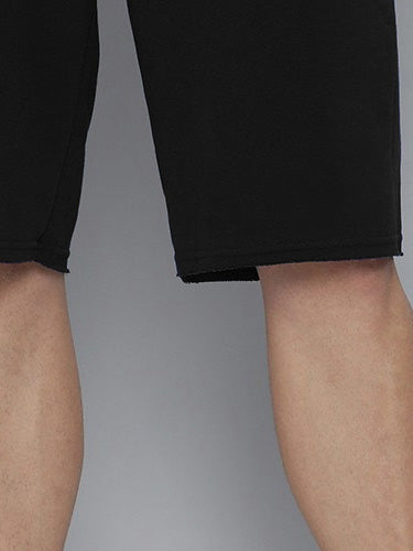 NXT Terry Fleece Short For Men-Black with Grey Panels-BR14664