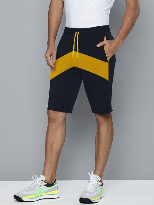 NXT Terry Fleece Short For Men-Navy with Panels-BR14663