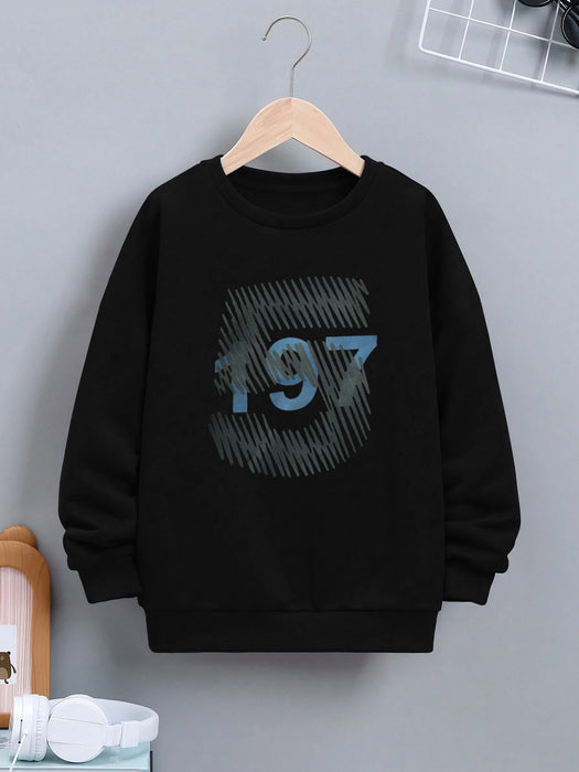 NXT Terry Fleece Sweatshirt For Kids-Black-BR14245