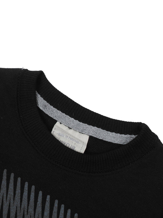 NXT Terry Fleece Sweatshirt For Kids-Black-BR14245