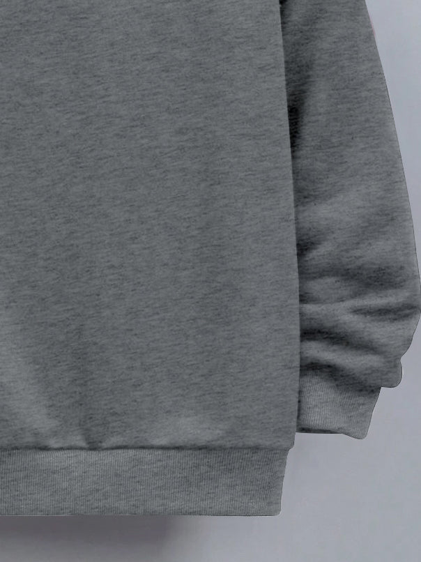 NXT Terry Fleece Sweatshirt For Kids-Charcoal Melange-BR14722