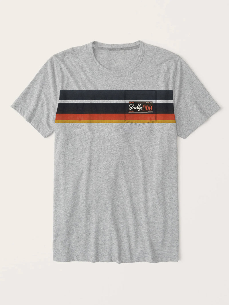 NYC Single Jersey Crew Neck Tee Shirt For Men-Grey Melange-BR15682