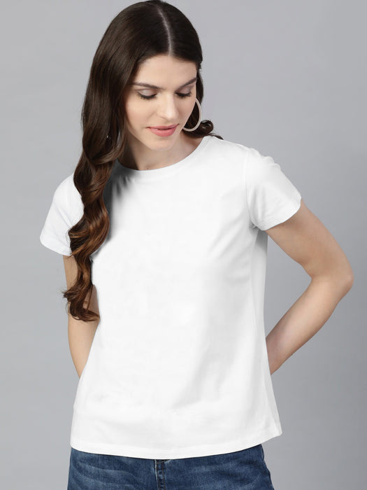 Next Cap Sleeve Shirt For Women-White-BR13723