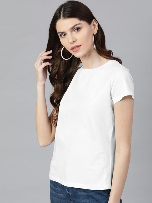 Next Cap Sleeve Shirt For Women-White-BR13723