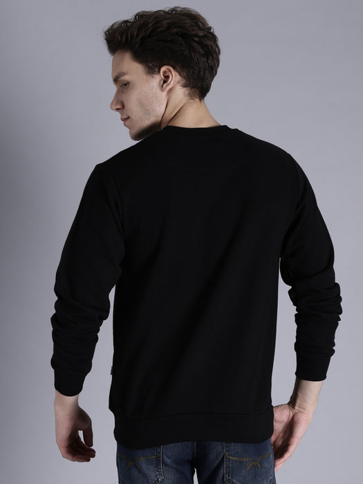 Nyc Polo Crew Neck Fleece Sweatshirt For Men-Black-BR12873