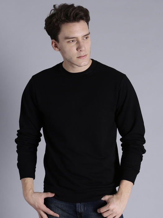 Nyc Polo Crew Neck Fleece Sweatshirt For Men-Black-BR12873