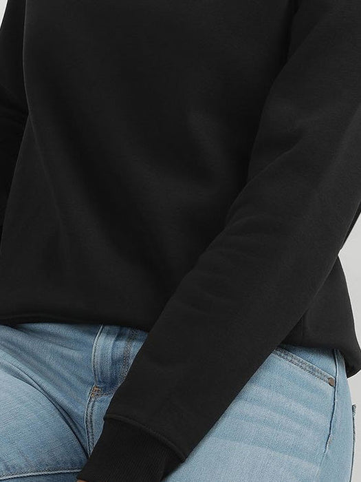 Next Crew Neck Fleece Sweatshirt For Women-Black-BR14610