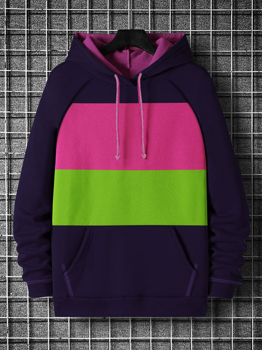 Next Fleece Pullover Hoodie For Ladies-Dark Purple With Panel-BR14368