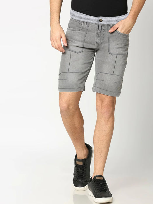 Next Jeans Short For Men-Grey Faded-BR13532