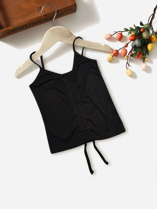 Next Ribbed Strappy Butterfly Top For Baby Gilrs-Black-BR13289