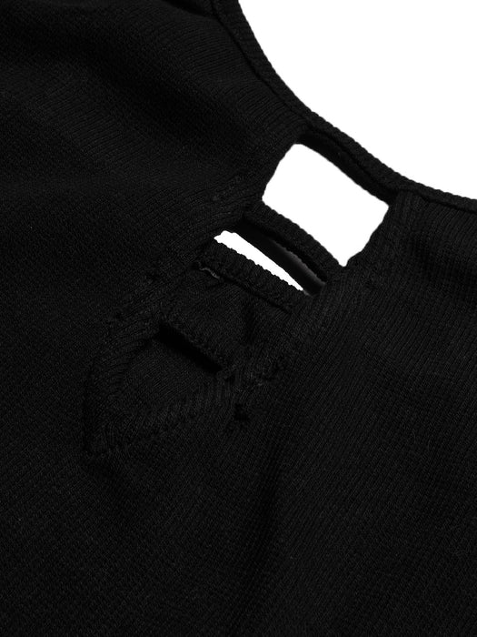 Next Ribbed Strappy Top For Baby Girls-Black-BR13292