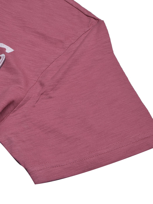 Next Single Jersey Crew Neck Tee Shirt For Men-Pink Melange with Print-BR13281