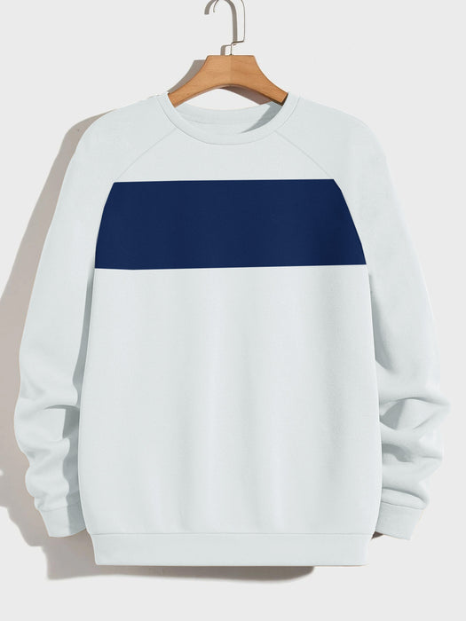 Next Terry Fleece Sweatshirt For Men-Smoke White with Panel-BR14382