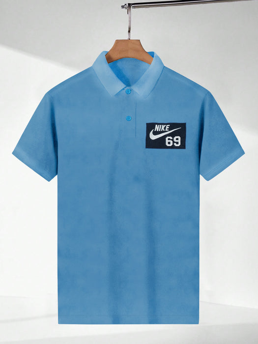 Nk 69 Summer Polo Shirt For Men-Sky Faded-BR13143