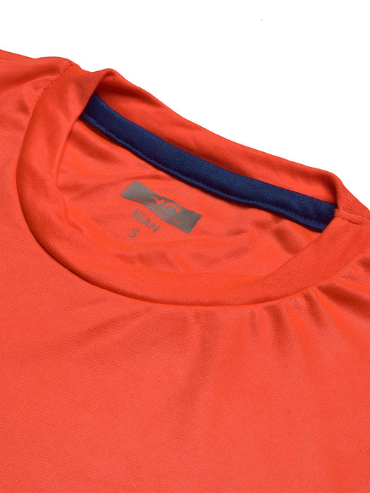North Peak Crew Neck T Shirt For Men-Coral Orange-BR13542