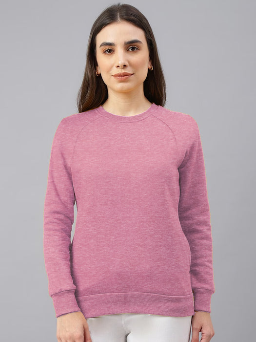 Nxt Fleece Panel Sweatshirt For Men-Pink with Melange-BR12893