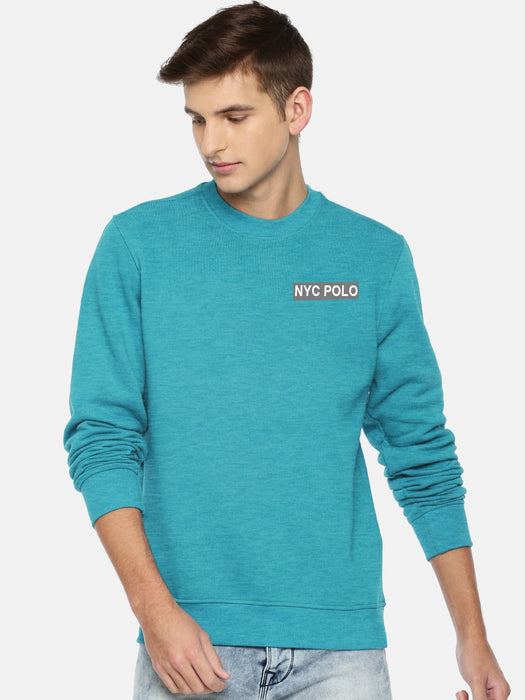 Nyc Polo Fleece Panel Sweatshirt For Men-Zinc with Melange-BR12892