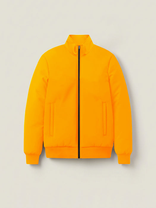 Stylish Winter Zipper Mockneck Jacket For Men-Bright Orange-BRPH17