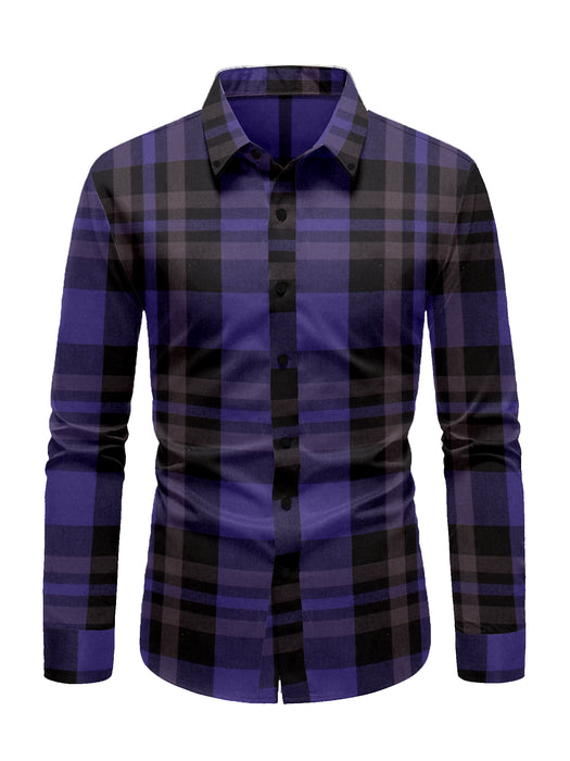 Zara Premium Slim Fit Casual Shirt For Men-Purple & Black Check-BR13428