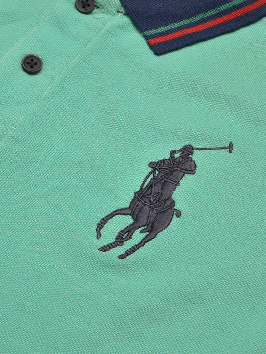 PRL Stylish Pique Summer Polo For Men-Green with Red-BR13010