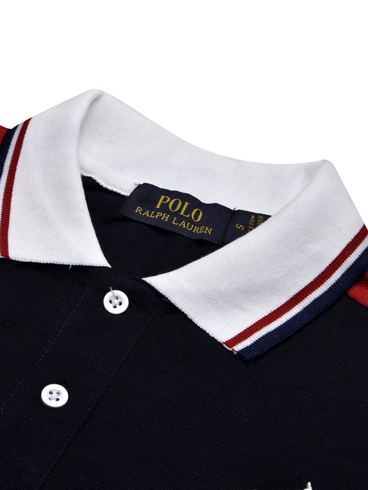 PRL Stylish Pique Summer Polo For Men-Navy with White-BR13008