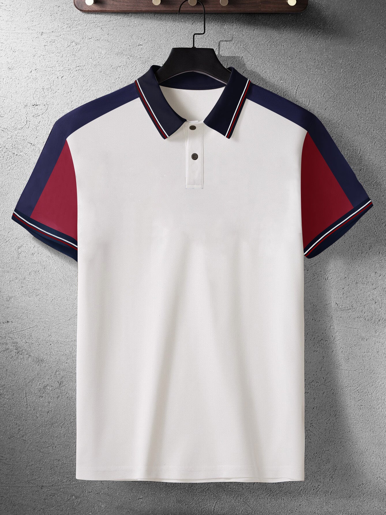 PRL Stylish Pique Summer Polo For Men-Off White with Red-BR13009