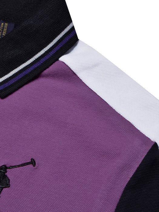 PRL Stylish Pique Summer Polo For Men-Purple & Navy-BR13012
