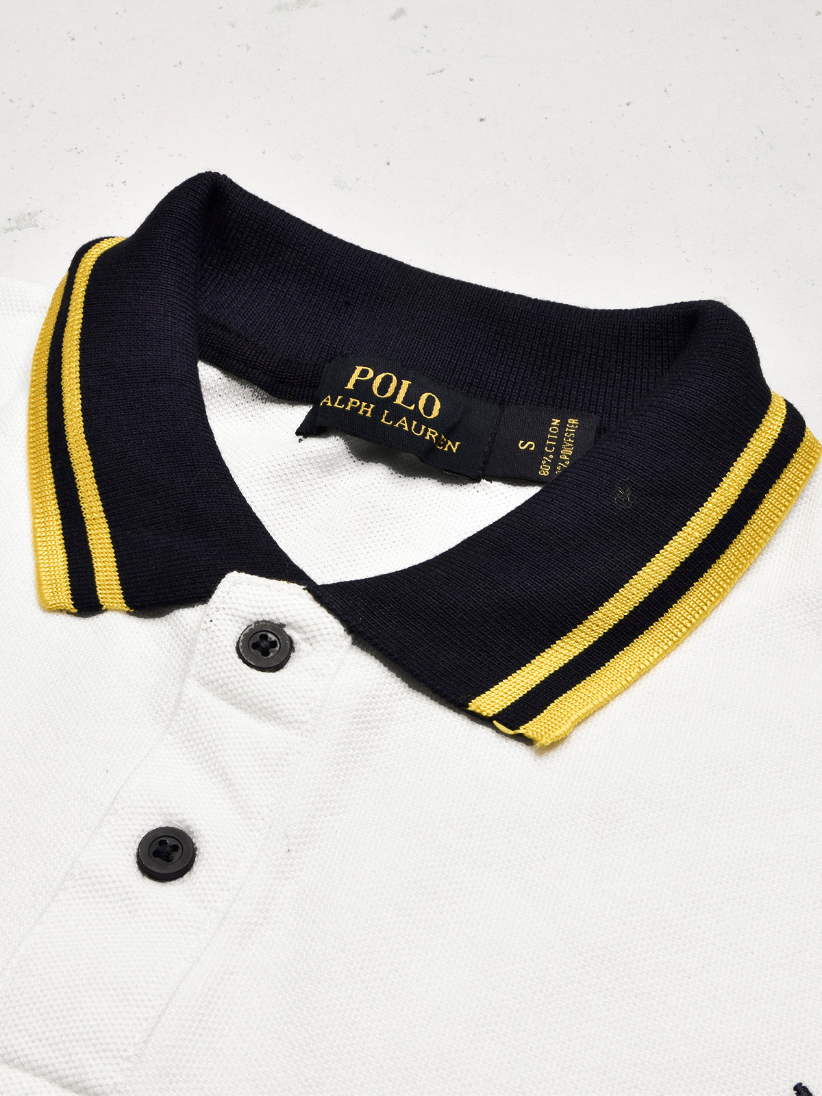 PRL Stylish Pique Summer Polo For Men-White with Navy-BR13007