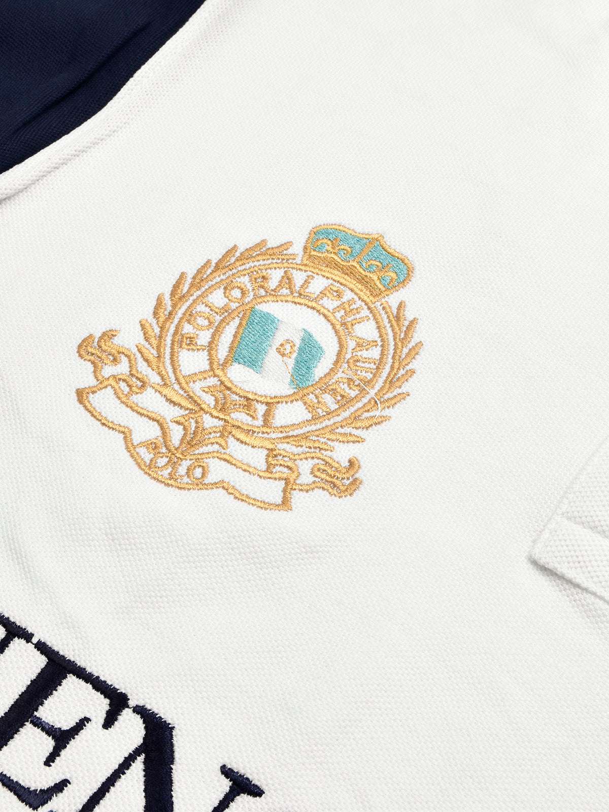 PRL Stylish Pique Summer Polo For Men-White with Navy-BR13007