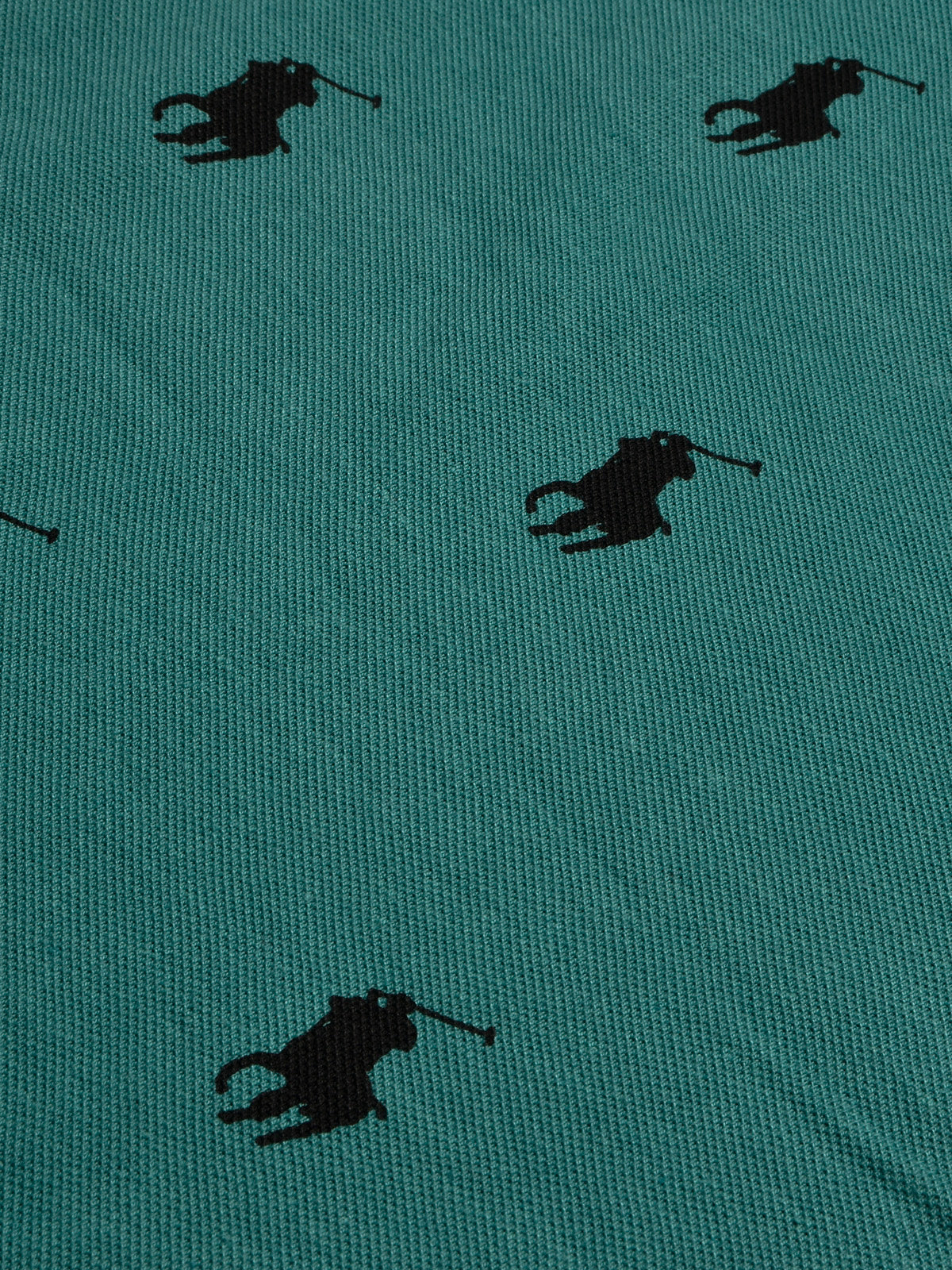 PRL Summer Polo Shirt For Men-Dark Green with Allover Print-BR12987