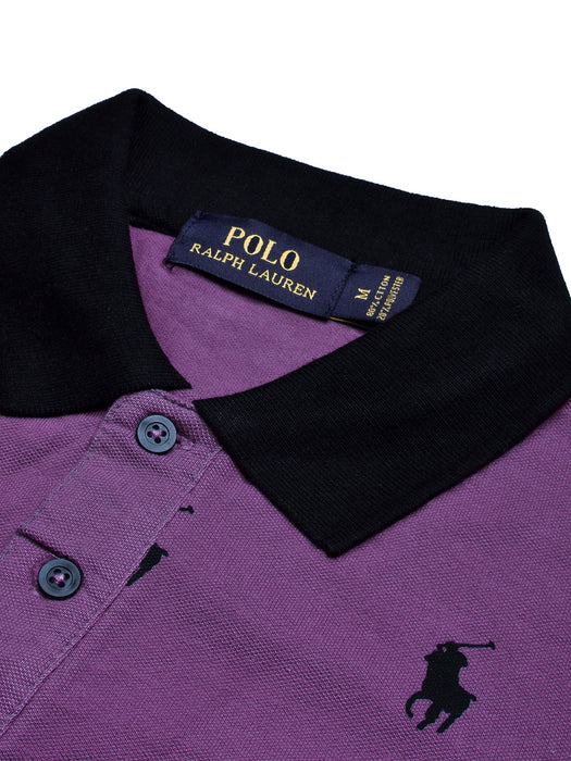 PRL Summer Polo Shirt For Men-Purple with Allover Print-BR12997