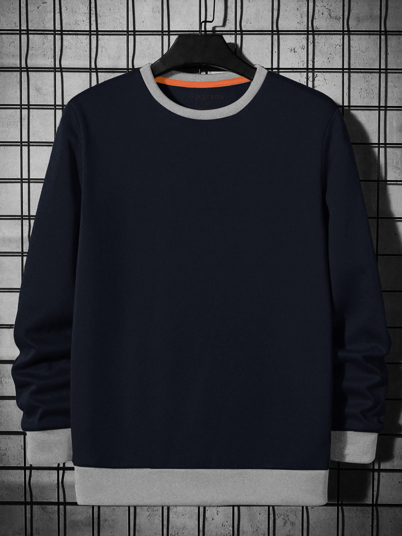 PUMA Fleece Funky Style Sweatshirt For Men-Navy with Grey-BR14515