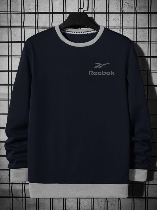 RBK Fleece Funky Style Sweatshirt For Men-Navy with Grey-BR14517