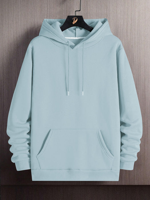 PYPR Fleece Pullover Hoodie For Men-Bond Blue-BR14434