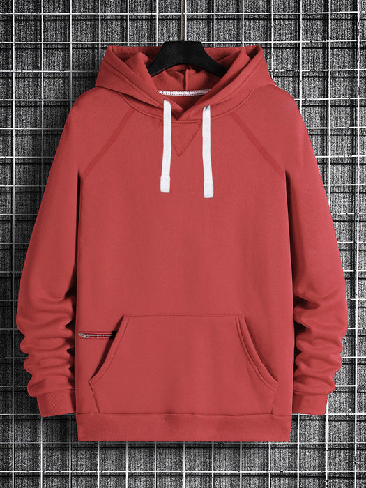 PYPR Fleece Pullover Hoodie For Men-Coral Pink-BR14423